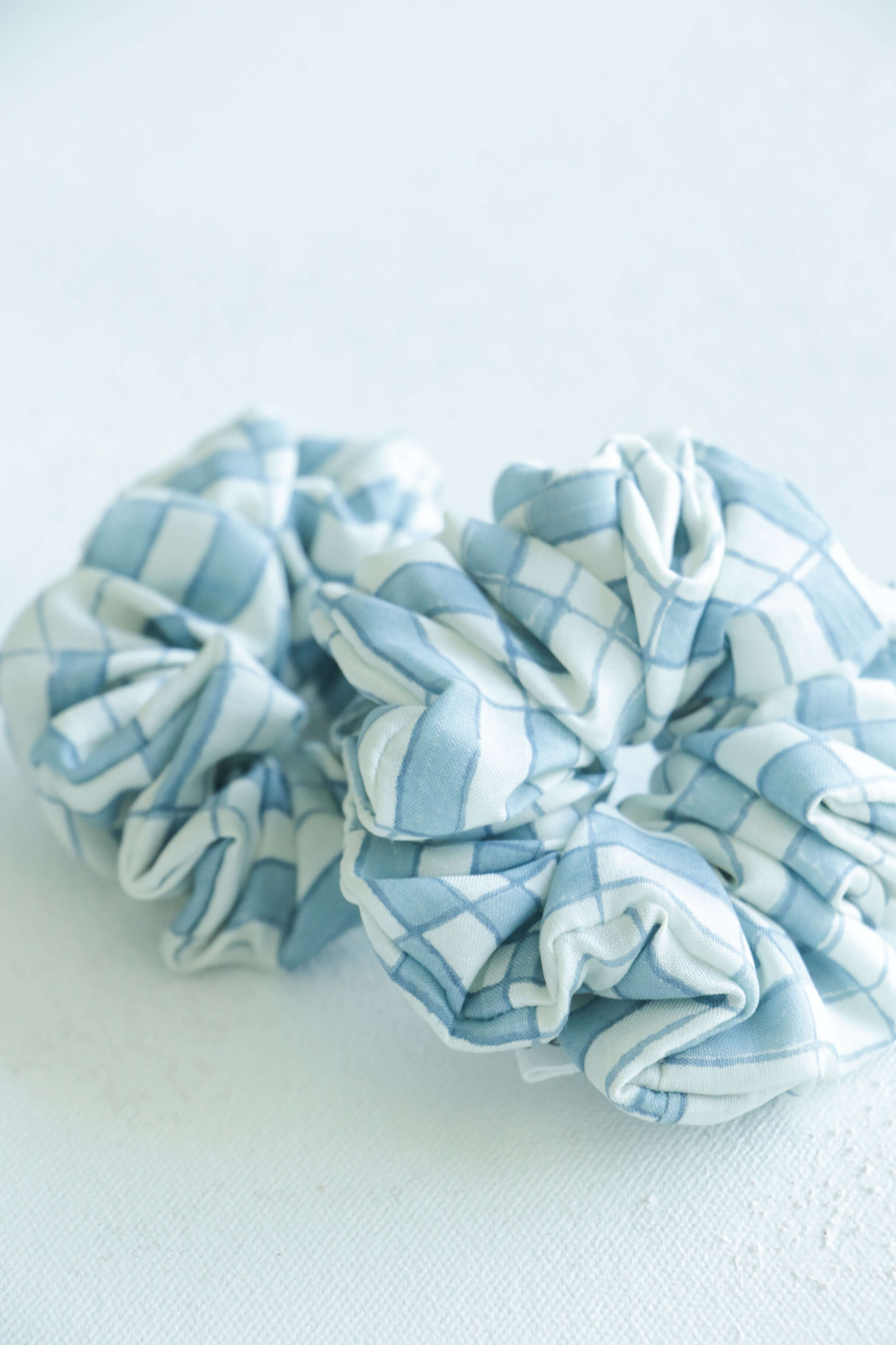 hand block printed mulberry silk scrunchie 