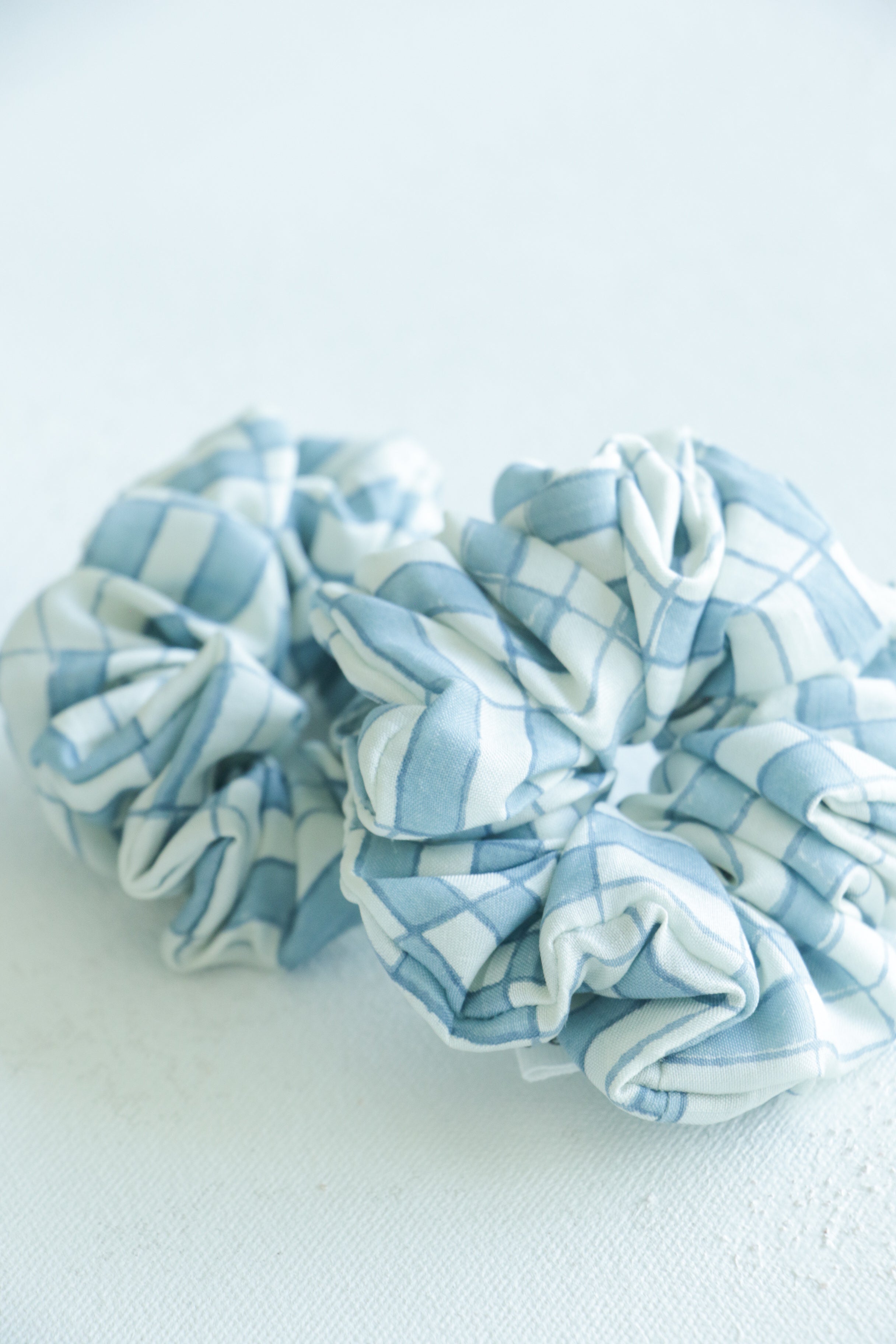 hand block printed mulberry silk scrunchie 