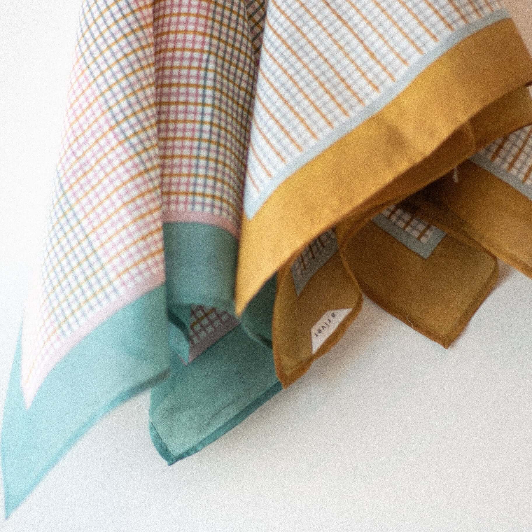 Hand Block Printed Colorful patterned Bandana with checkered design 