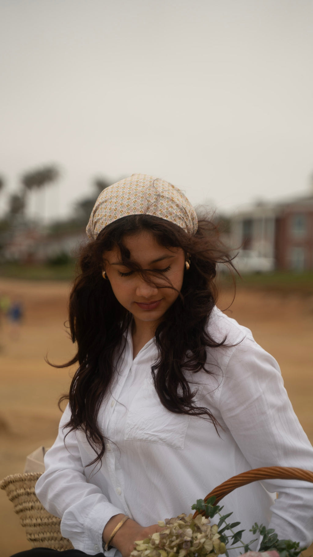Journey of a River | Hand-Block Printed  - Daisy Print Bandana for Daily wear
