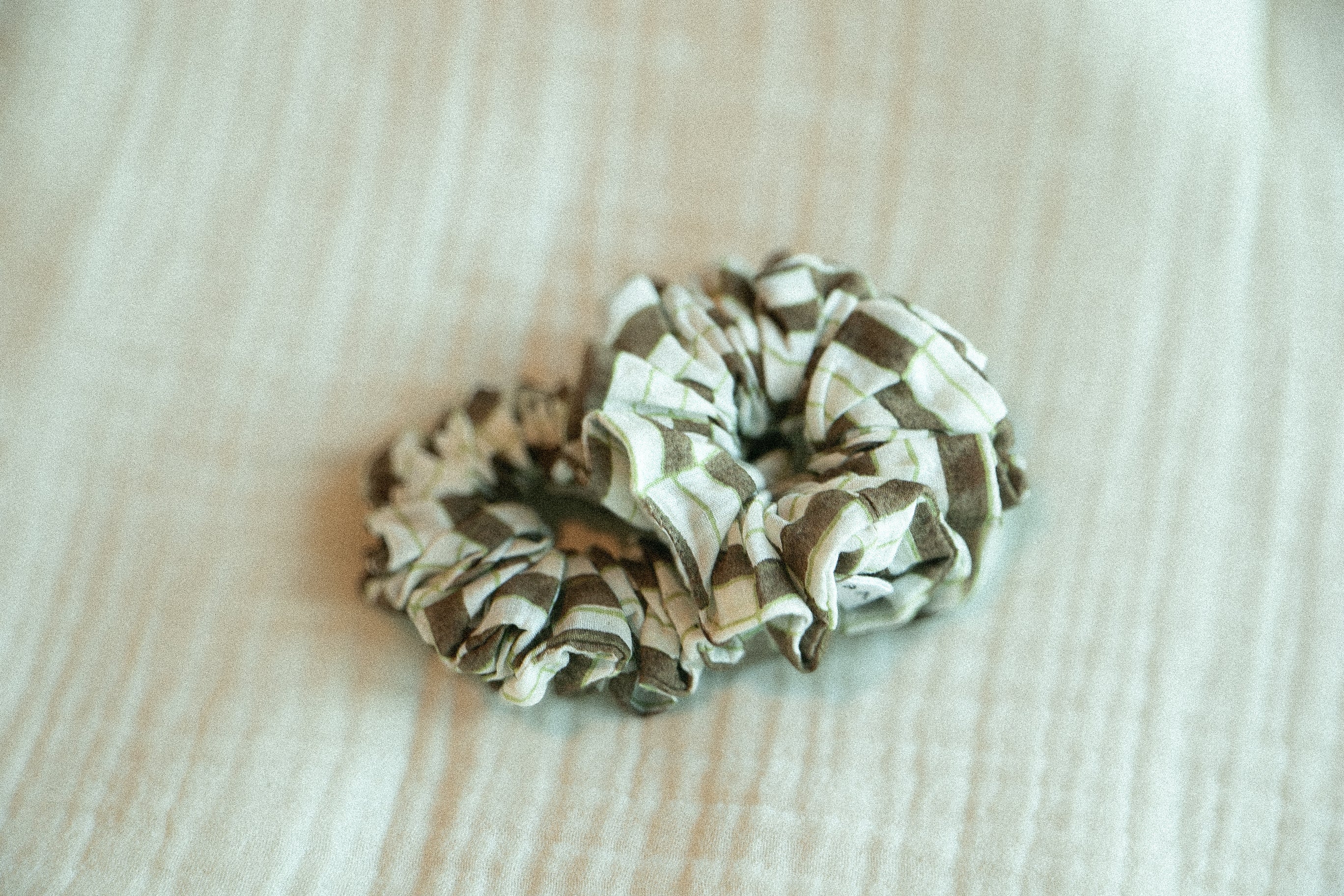 Hand Block Printed cotton silk scrunchie 