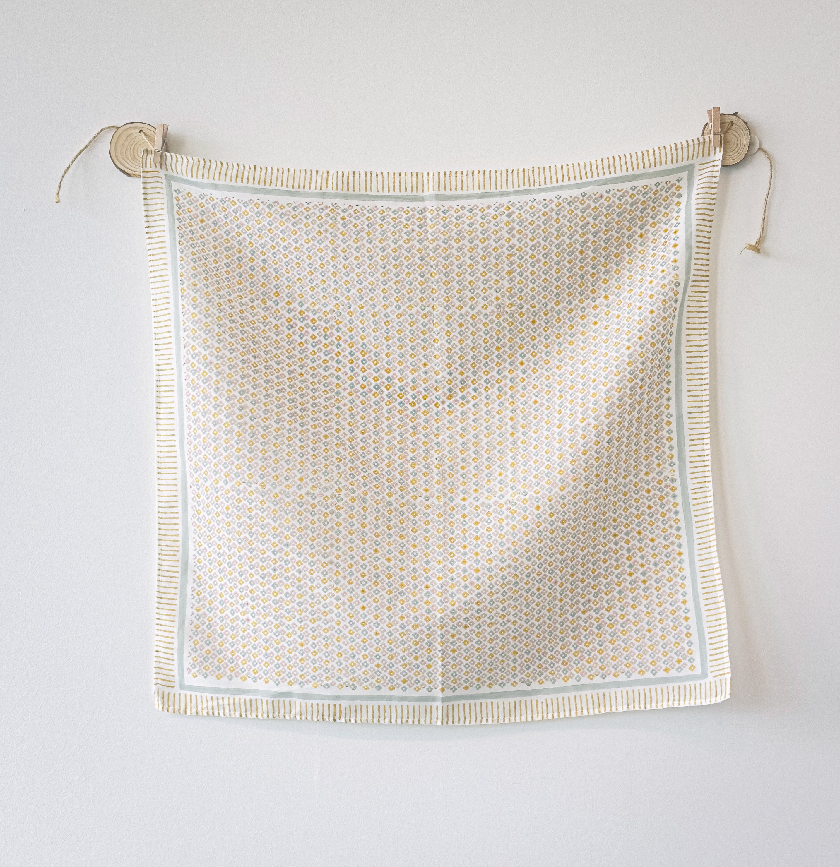 Hand Block Printed subtle color  patterned Bandana with  floral deign 