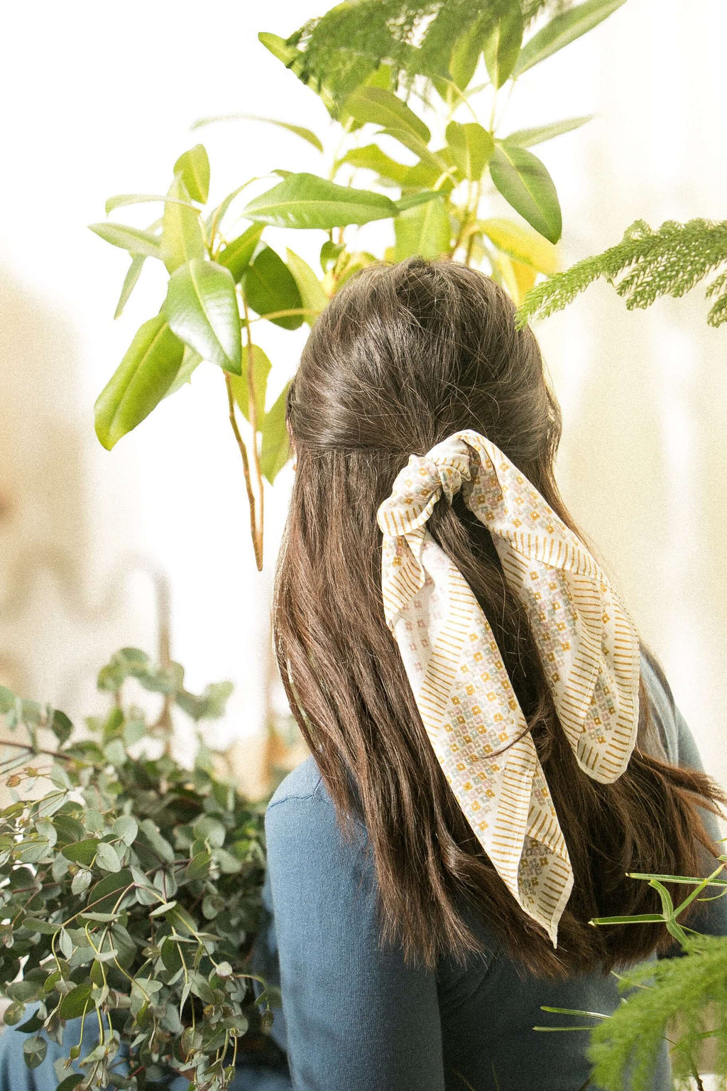  Hand-Block Printed  Daizy print bandana