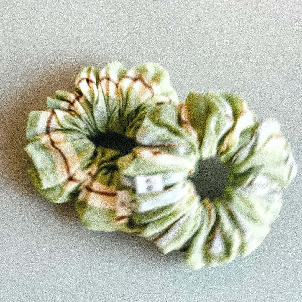 hand block printed cotton silk scrunchie 