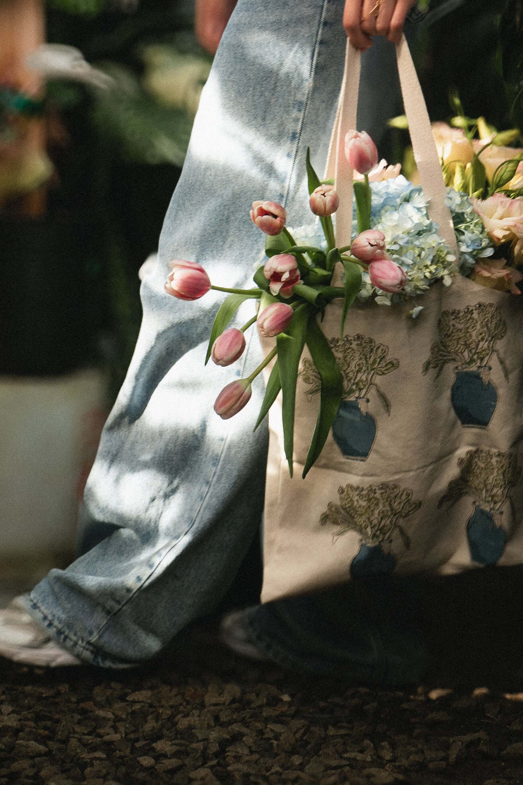 journey of a River hand-block printed tote bag 