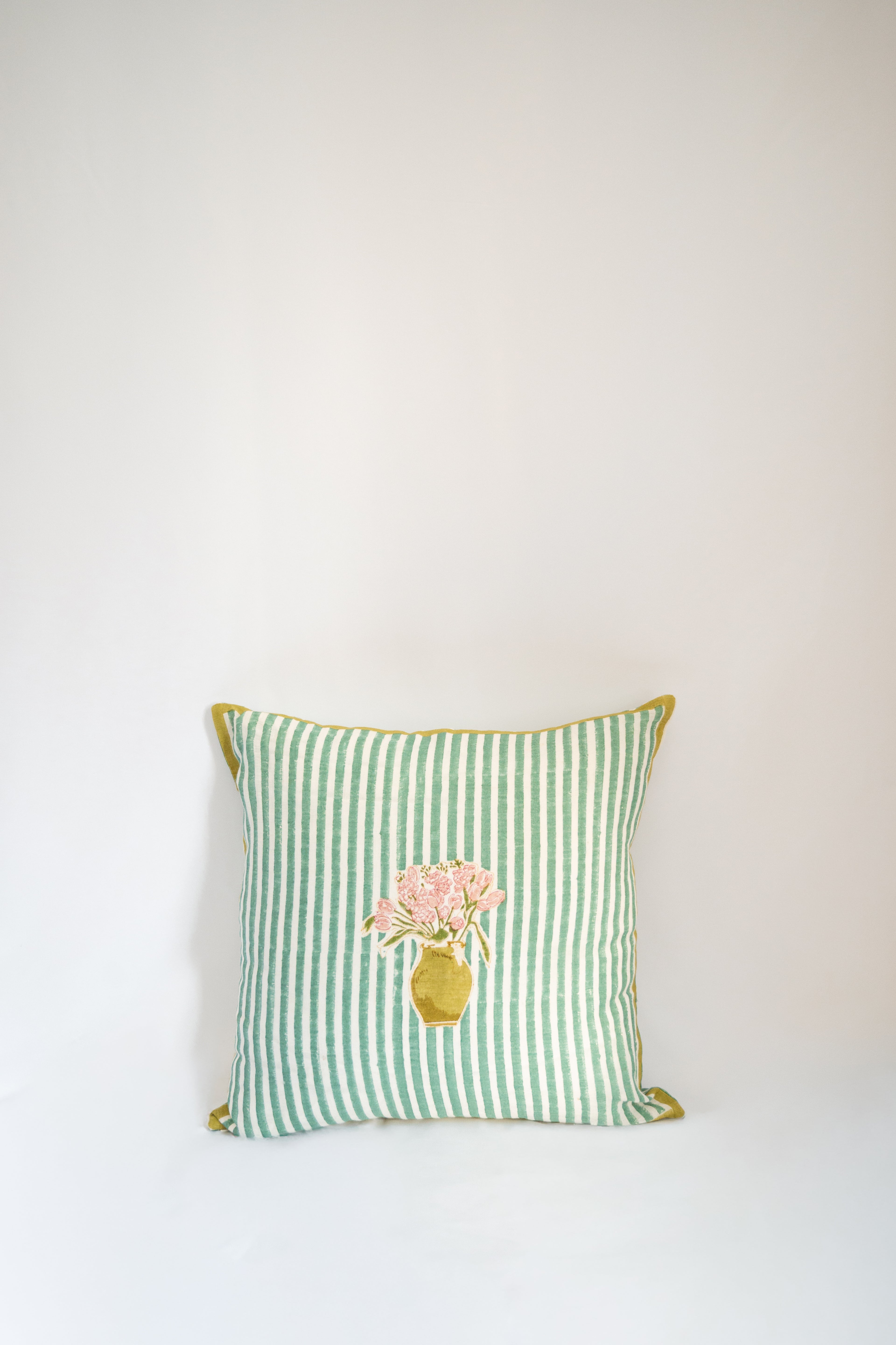 decorative hand block block print cushion cover, 18x18