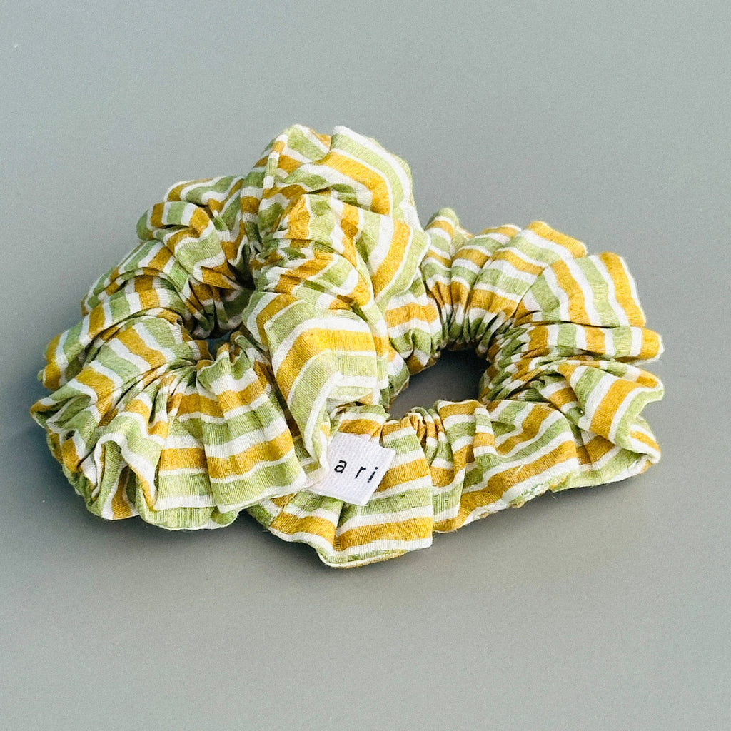 Journey of a River | Hand-Block Printed Cotton silk Hair tie accessories 