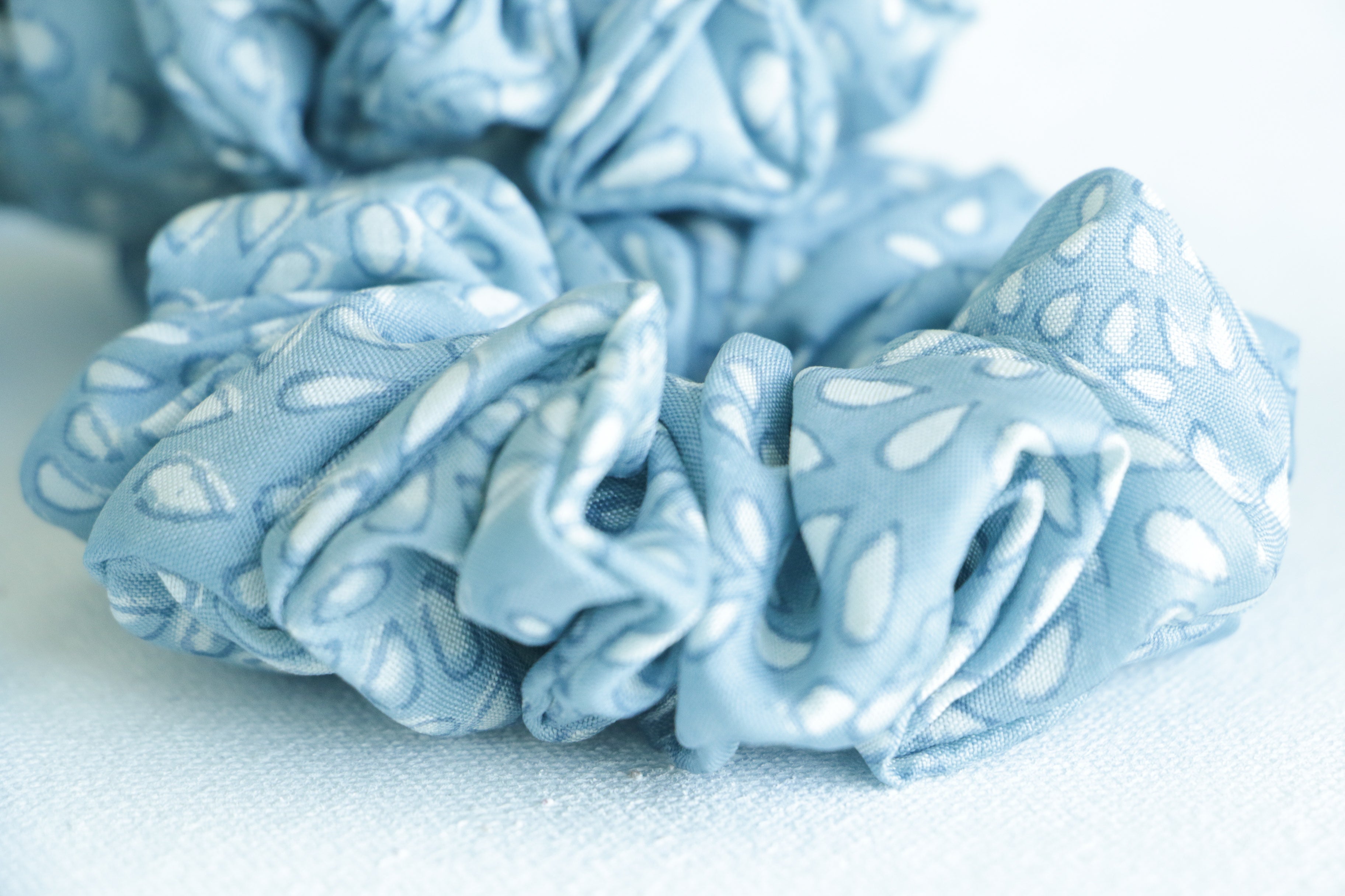 Blue Silk Scrunchie 
