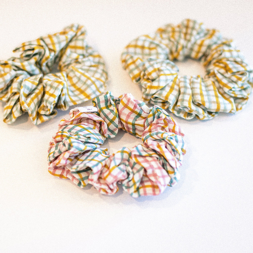 Set of Hand Block Printed colorful scrunchies 