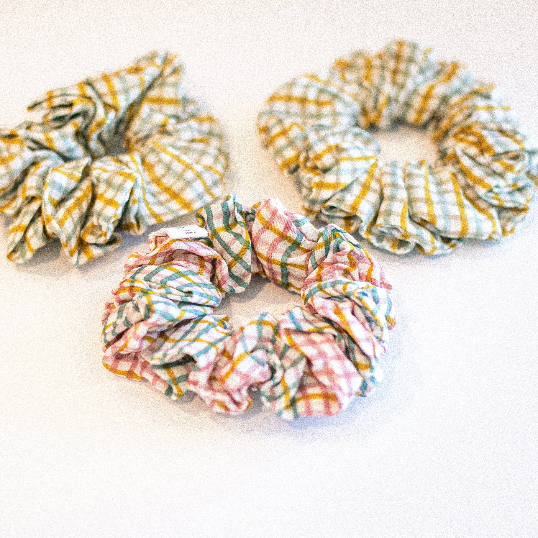 Set of Hand Block Printed colorful scrunchies 