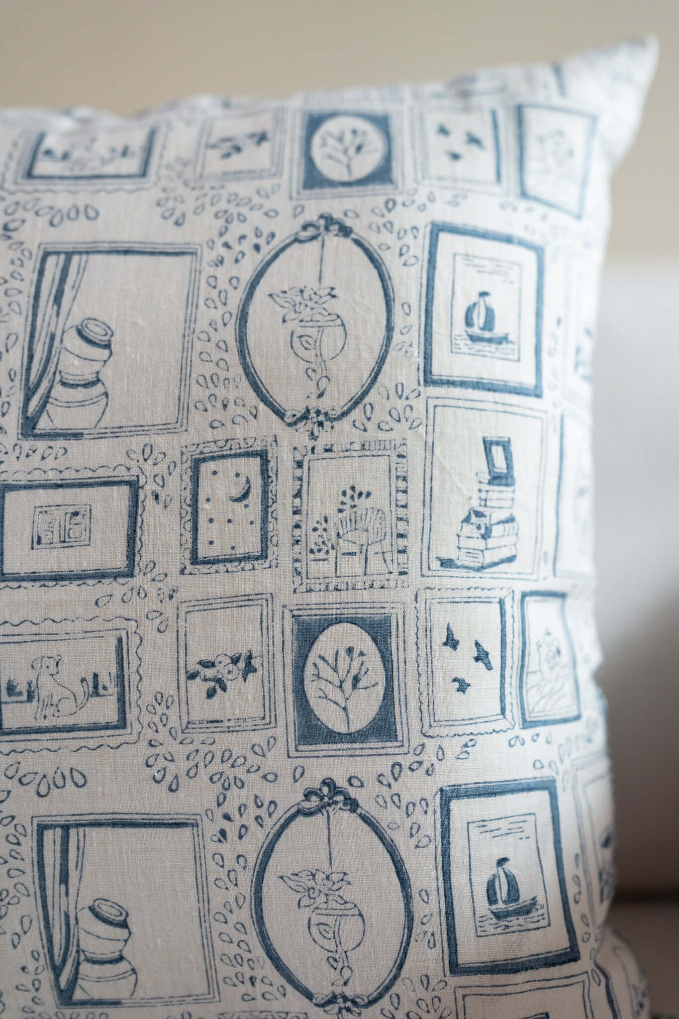 WALL OF FRAMES - HAND BLOCK PRINTED PILLOW COVER