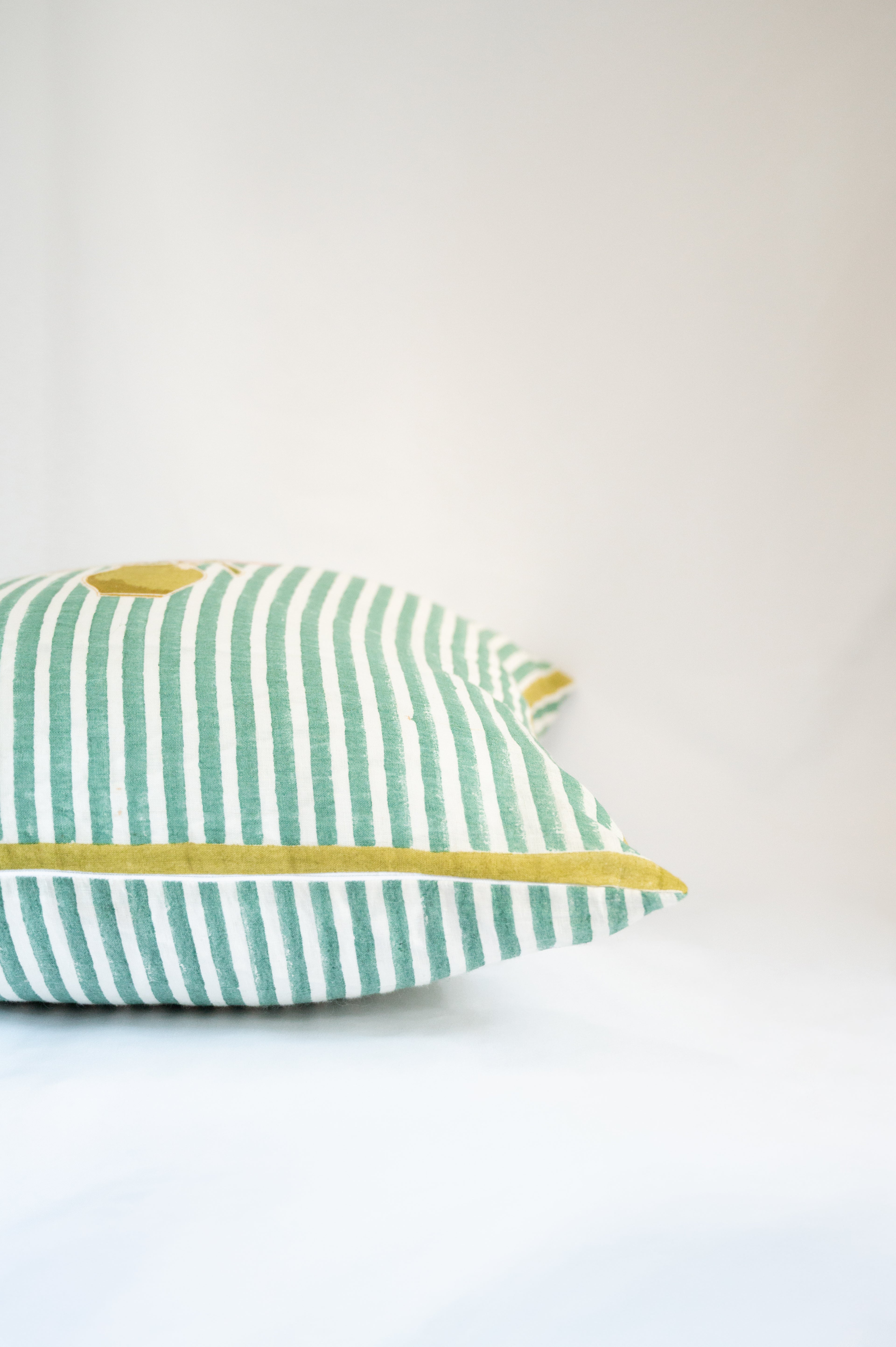 decorative Pigment hand block printed cushion cover - 18x18