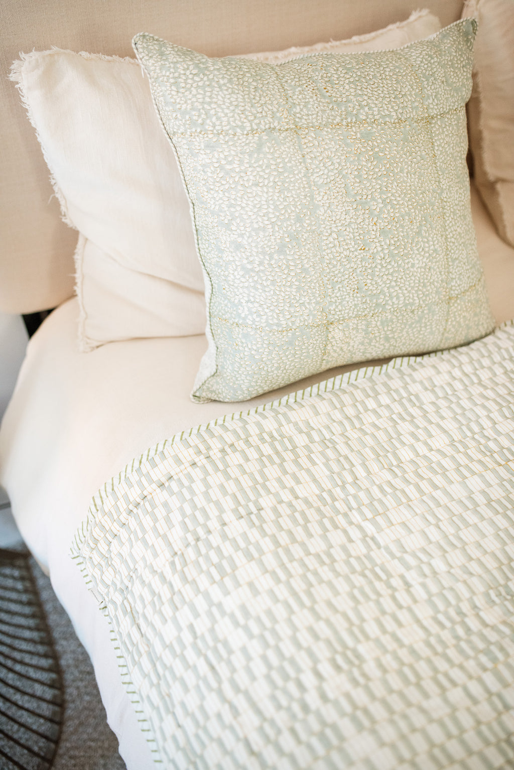 block printed cotton throw