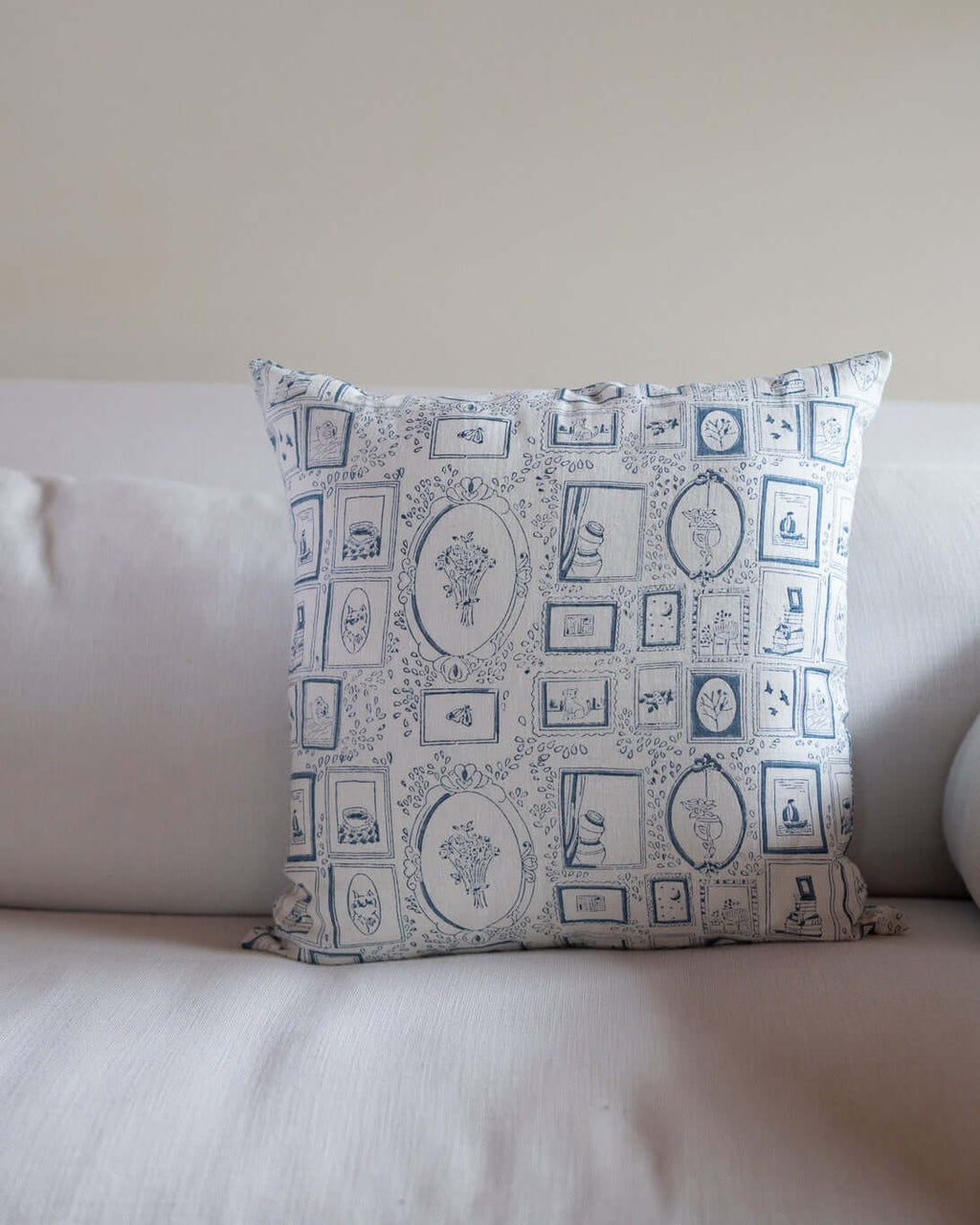 WALL OF FRAMES - HAND BLOCK PRINTED PILLOW COVER